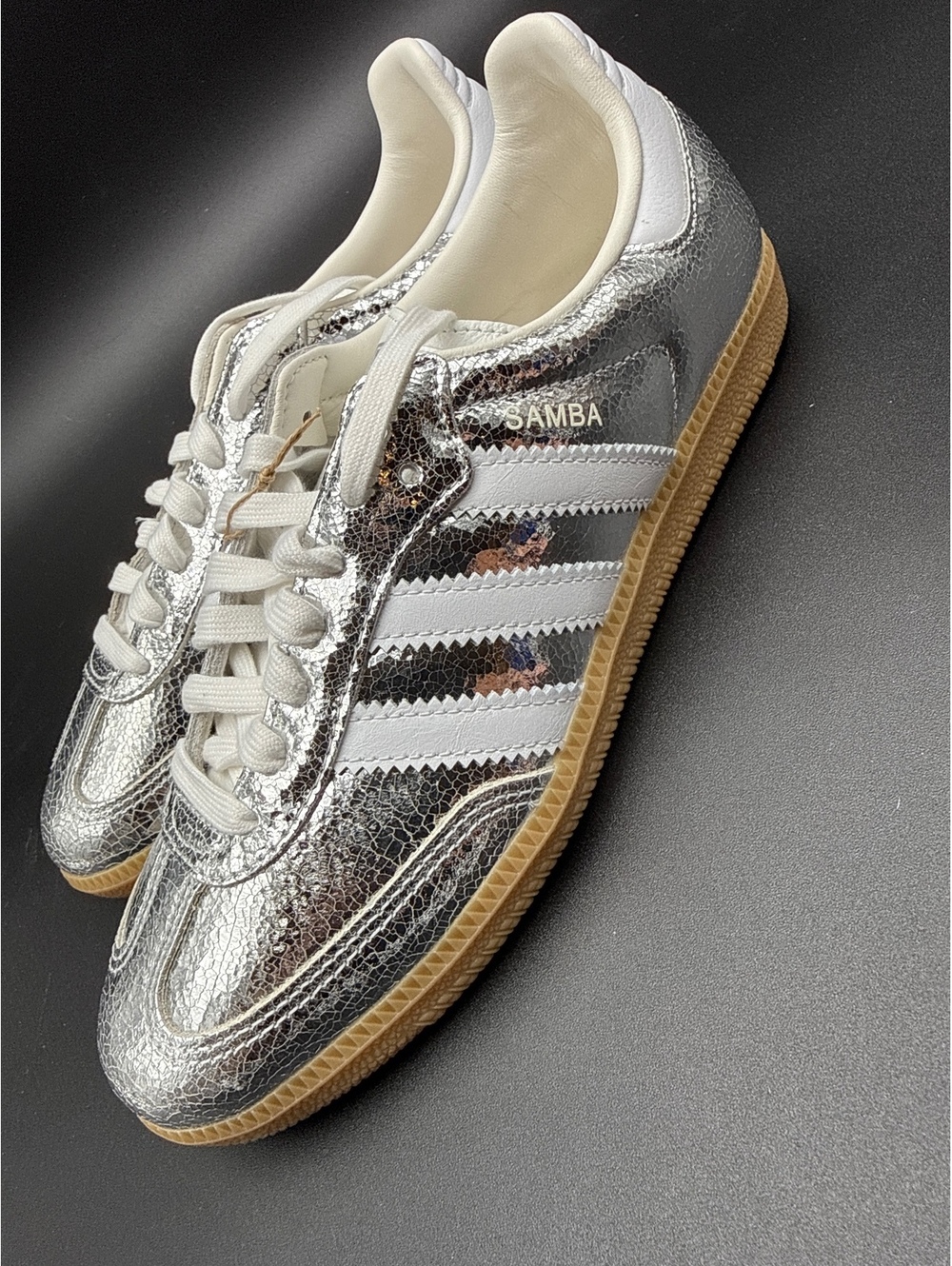 Adidas Samba OG W Silver Metallic White Size 8 US Sneakers - Picture 4 of 11
